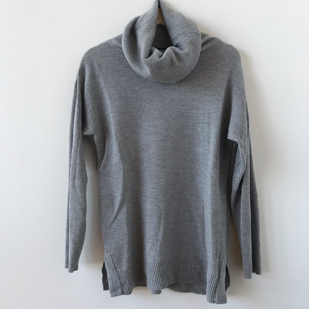 Talbots oversized gray turtleneck sweater
